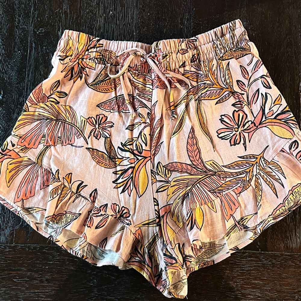 Target Pink Tropical Print Drawstring Shorts